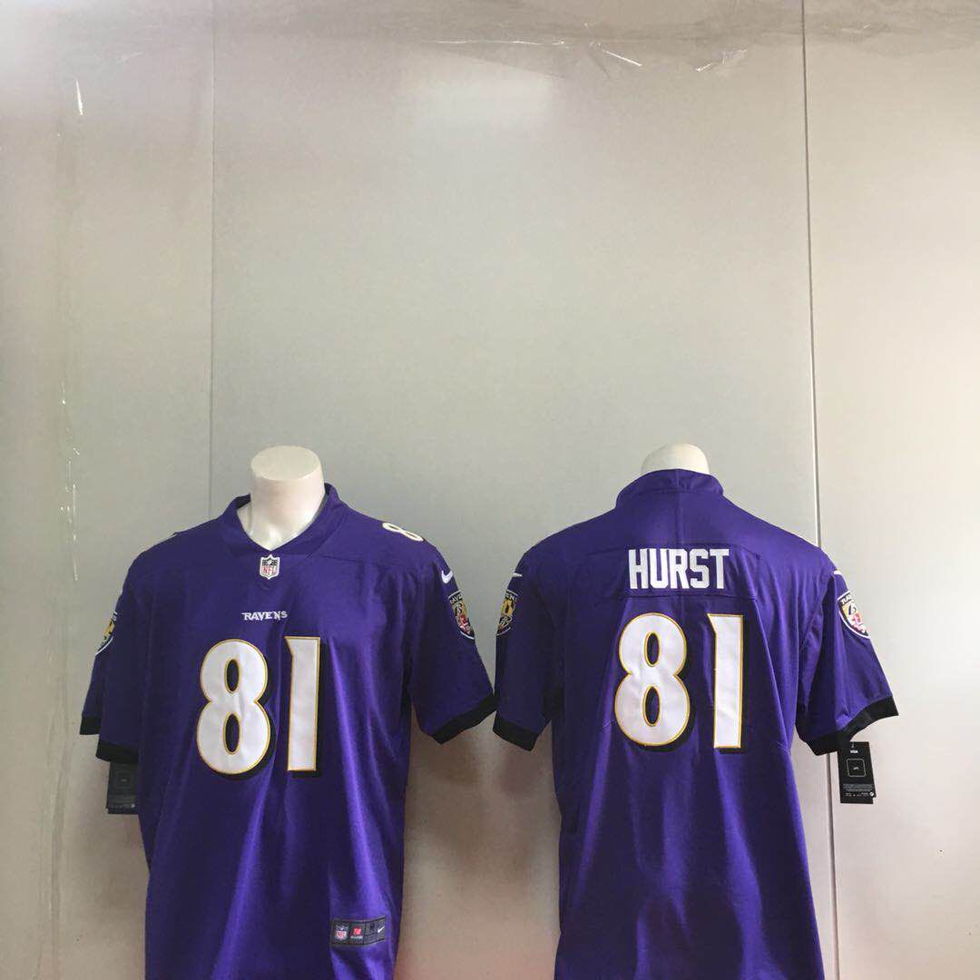 Men Baltimore Ravens #81 Hurst Purple Nike Vapor Untouchable Limited Playe NFL Jerseys->cleveland browns->NFL Jersey